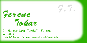 ferenc tokar business card